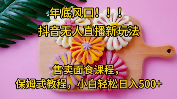年底风口，抖音无人直播新玩法，售卖面食课程，保姆式教程，小白轻松日入500+ - 阿泽资源网