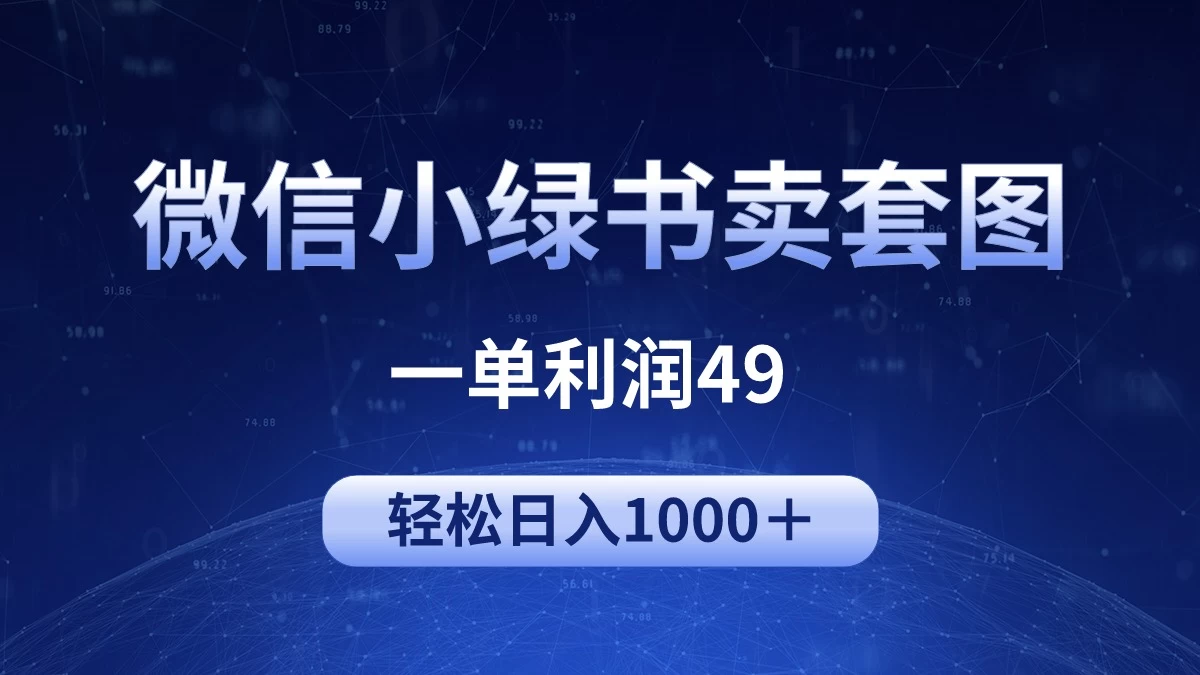 冷门微信小绿书卖美女套图，一单利润49，轻松日入1000＋ - 阿泽资源网