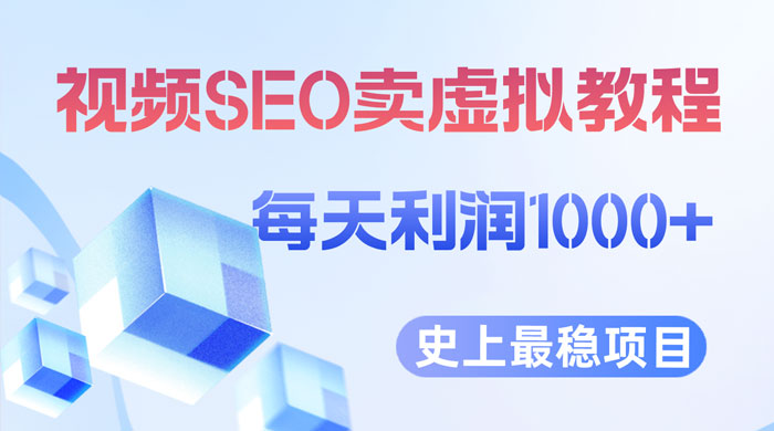视频 SEO 出售虚拟产品：史上最稳定私域变现项目 - 阿泽资源网