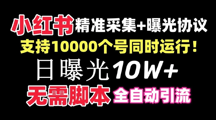 价值 10 万的小红书全自动采集+引流协议一体版！无需手机，支持 10000 个账号同时运行 - 阿泽资源网