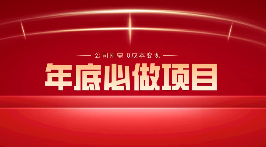 年底必做项目，每个公司的刚需，0 成本变现，日入 300+（揭秘） - 阿泽资源网