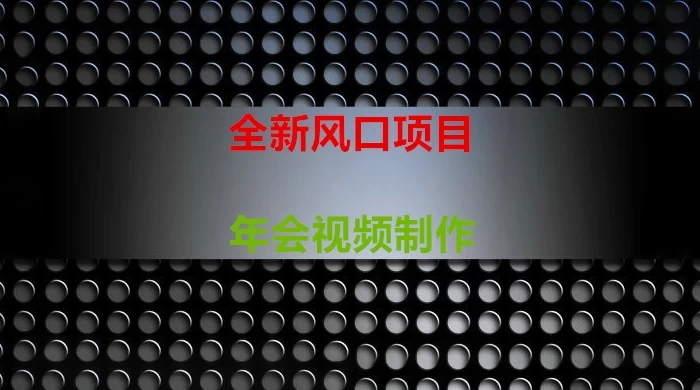 年会视频制作项目,全新风口 - 阿泽资源网