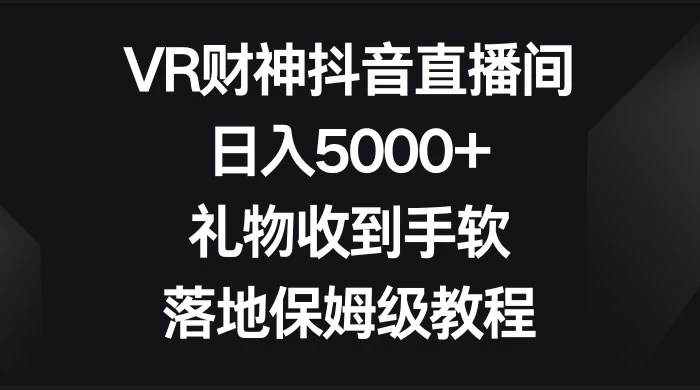 VR 财神抖音直播间，日入 5000+，礼物收到手软，落地保姆级教程 - 阿泽资源网