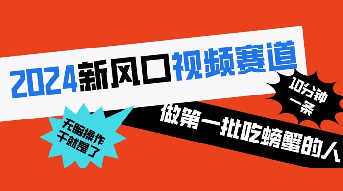 2024 新风口视频赛道,做第一批吃螃蟹的人,10 分钟一条原创视频,小白无脑操作 - 阿泽资源网