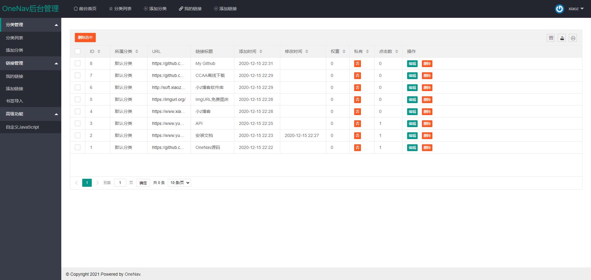 图片[4] - PHP+SQLite3 简约网址导航网站源码 - 阿泽资源网