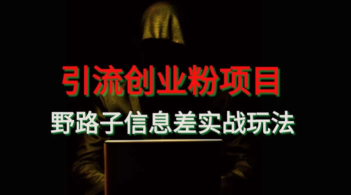 野路子信息差玩法实战教学，引流创业粉 - 阿泽资源网