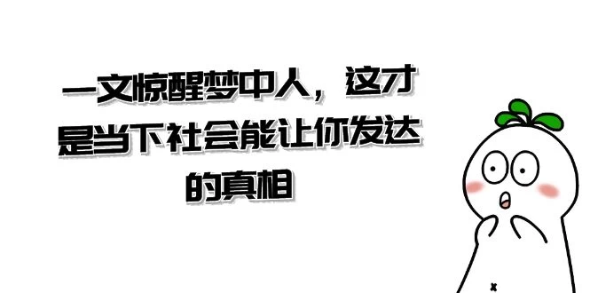 某公众号付费文章《一文惊醒梦中人，这才是当下社会能让你发达的真相》 - 阿泽资源网