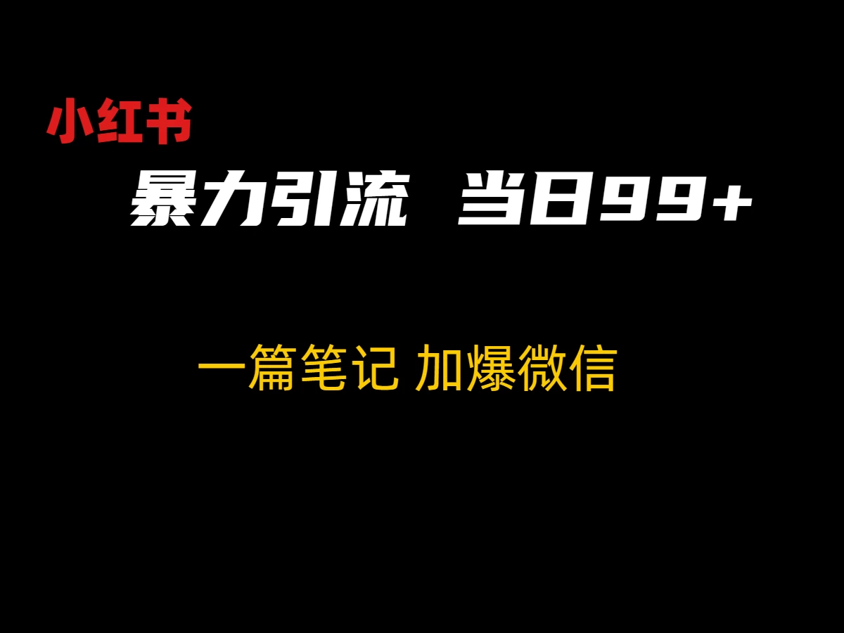 小红书暴力引流方法，当日99+，非常简单的引流方法 - 阿泽资源网
