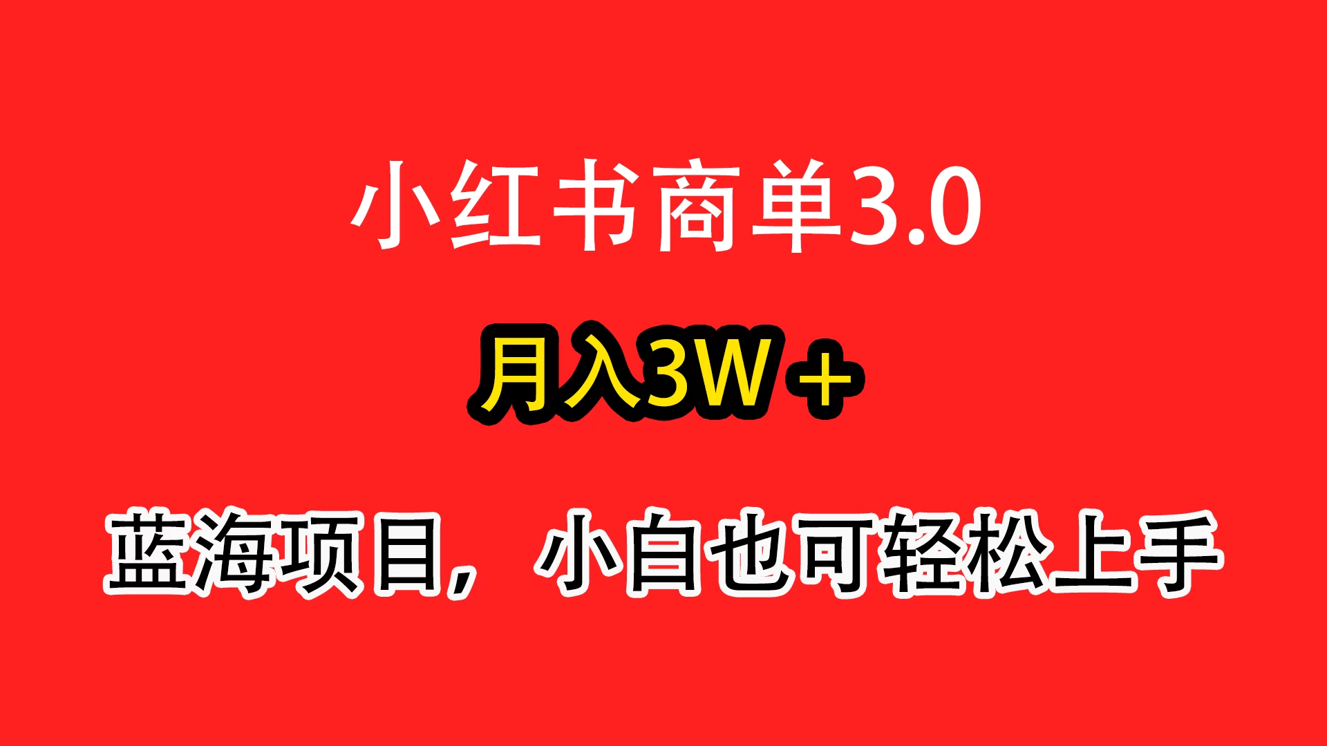 小红书商单3.0，月入3w＋，蓝海项目，小白轻松上手 - 阿泽资源网