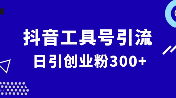 抖音工具号引流玩法,日引创业粉 300+ 抖音工具号引流玩法,日引创业粉 300+