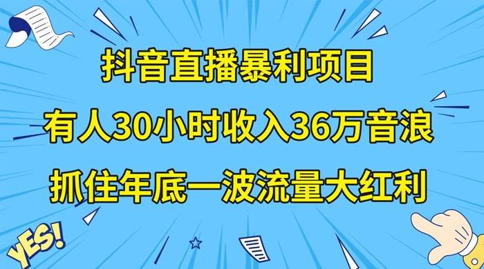 抖音直播暴利项目，有人 30 小时收入 36 万音浪，公司宣传片年会视频制作，抓住年底一波流量大红利 - 阿泽资源网