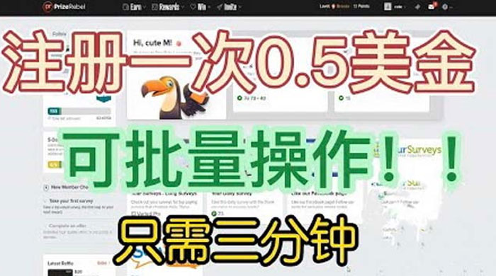 国外注册一次 0.5 美金项目：只需三分钟无脑操作、小白工作室福利 - 阿泽资源网