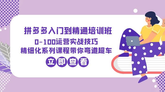 2023 拼多多入门到精通培训班： 运营实战技巧 精细化系列课带你弯道超车 - 阿泽资源网