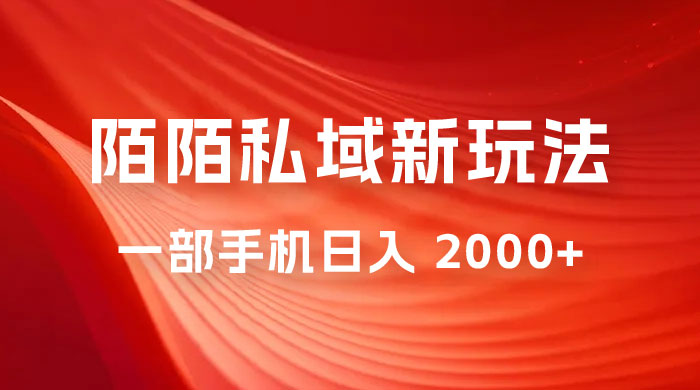 暴力项目，陌陌私域新玩法：一部手机日入 2000+ 很轻松 - 阿泽资源网