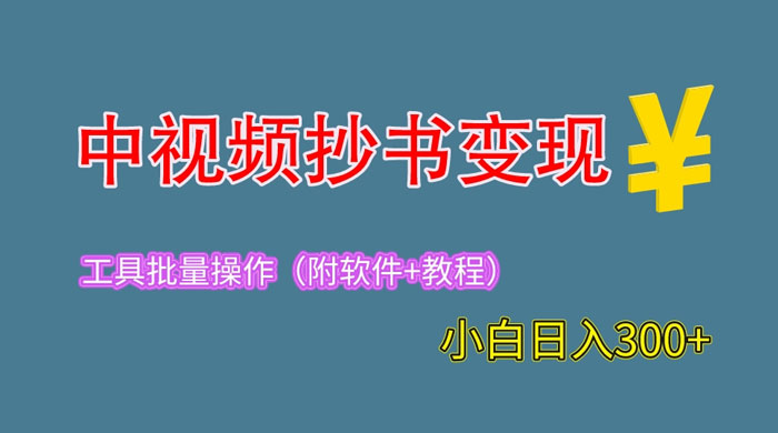 2023 中视频抄书变现：特别适合新手操作的副业「附工具+教程」 - 阿泽资源网