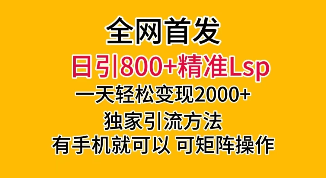 日引 800+ 精准老色批，一天变现 2000+，独家引流方法，可矩阵操作，月入 5W+ - 阿泽资源网