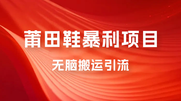 2023最新销售莆田鞋暴利项目，搭配全新无脑搬运引流方法，新手小白也可上手 - 阿泽资源网