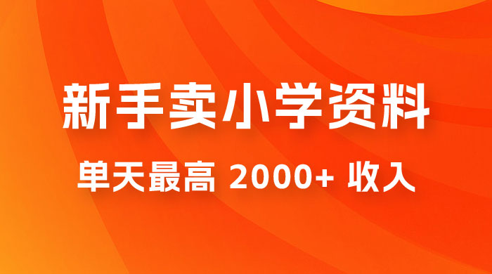 新手卖小学资料，单天最高 2000+ 收入，保姆级教程，详细拆解这套玩法 - 阿泽资源网