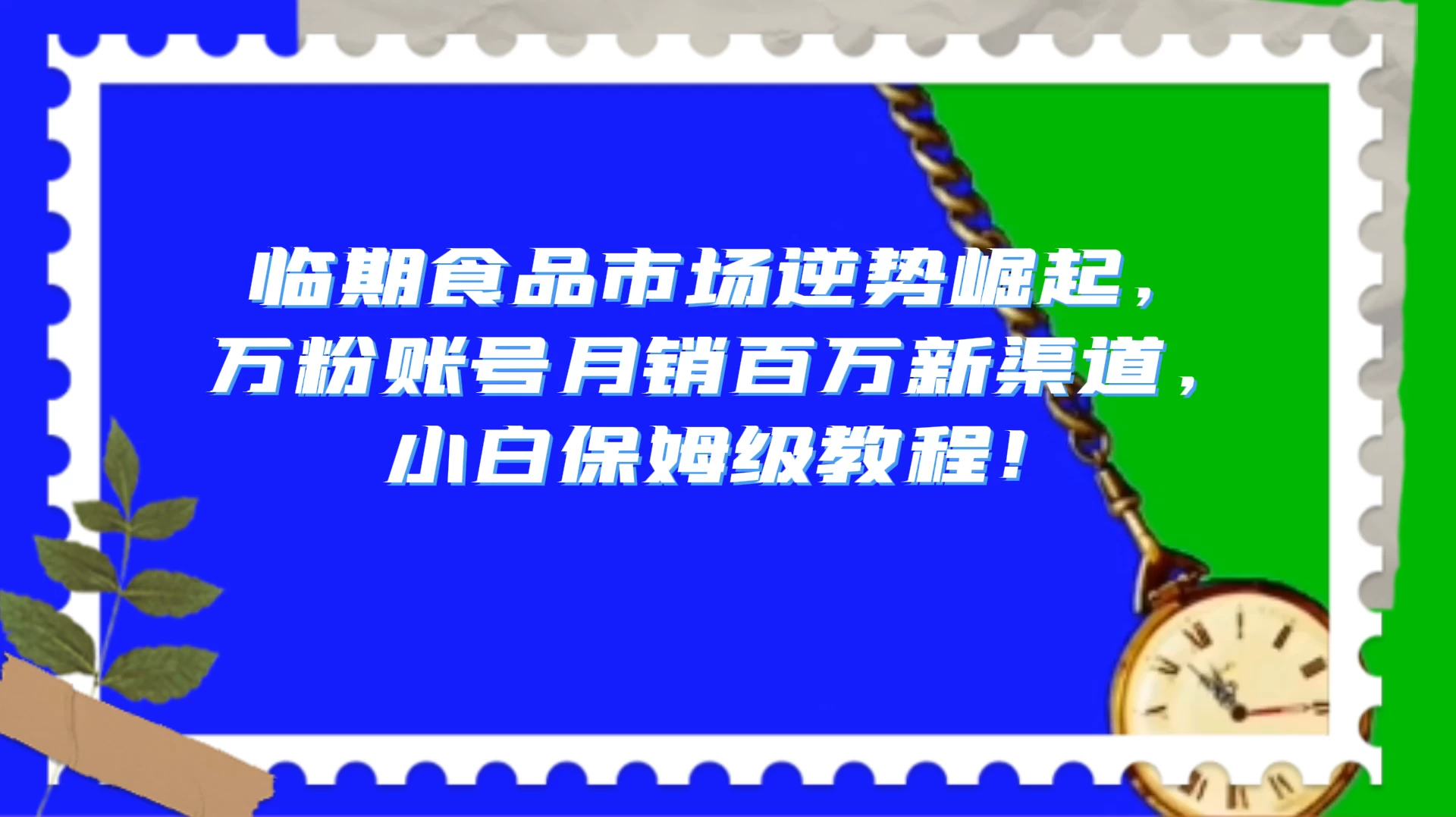 临期食品市场逆势崛起，万粉账号月销百万新渠道，小白保姆级教程！ - 阿泽资源网