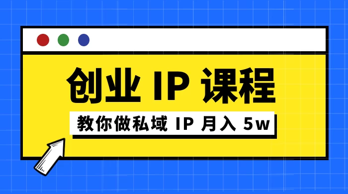 价值 2980 创业 IP 课程,教你做私域 IP 月入 5w - 阿泽资源网