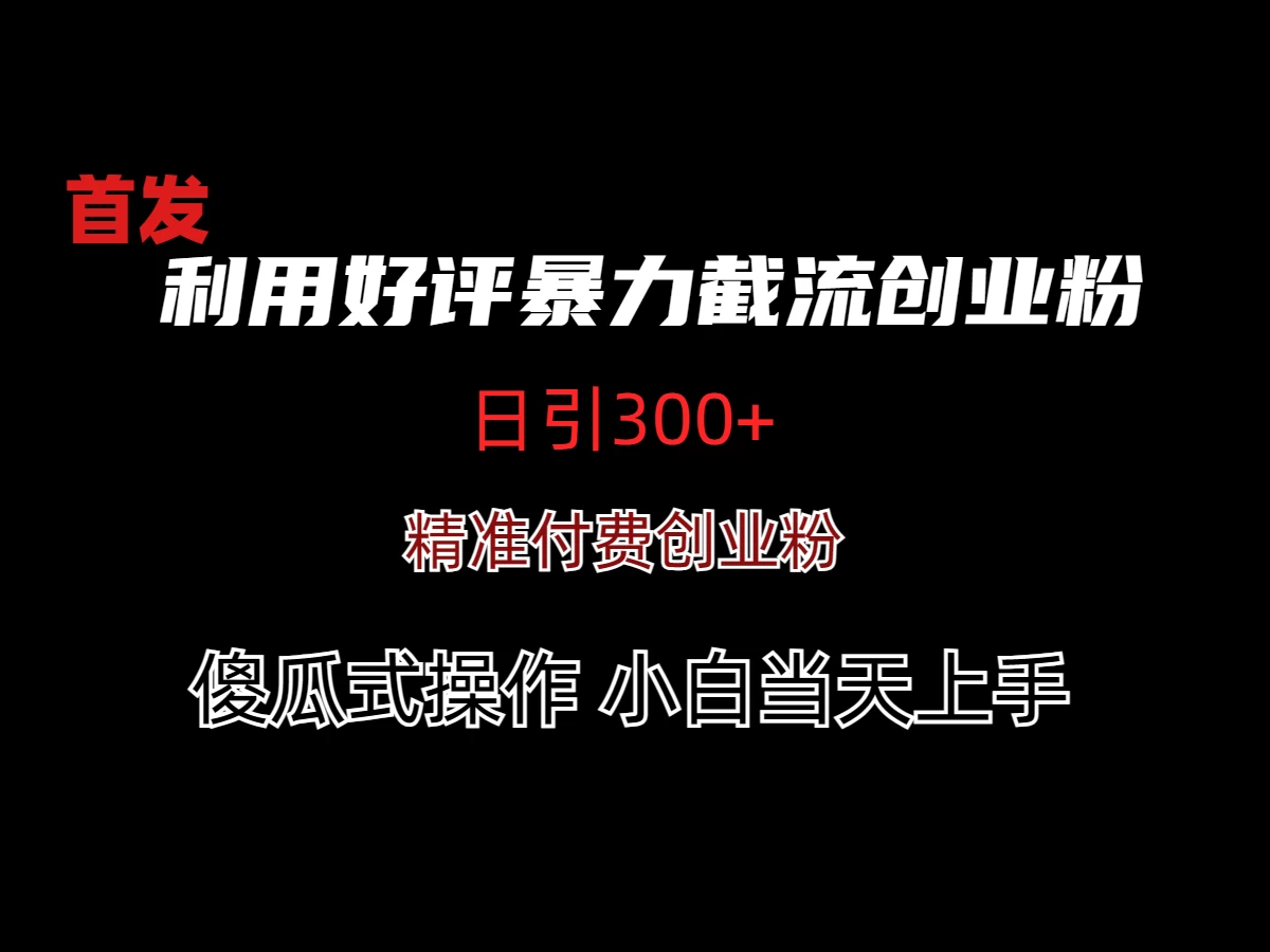 利用好评暴力截流付费创业粉，无需工具，简单且暴力的一个玩法 - 阿泽资源网
