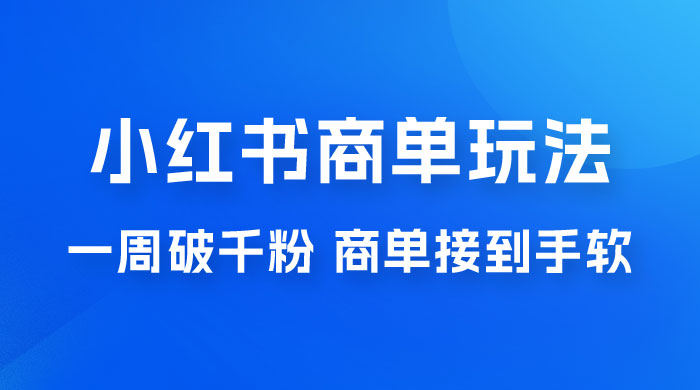 小红书商单蓝海玩法，一周破千粉，商单接到手软，一单 150-800 - 阿泽资源网